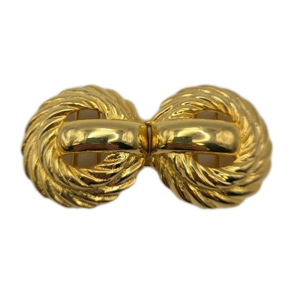 Vintage Douglas Paquette 2 Piece Nautical Gold Tone Rope Knot Belt Buckle Signed